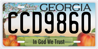 GA license plate CCD9860