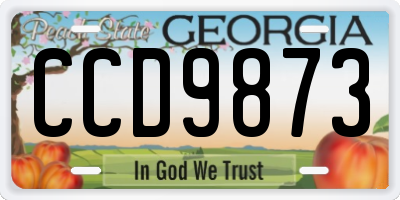 GA license plate CCD9873