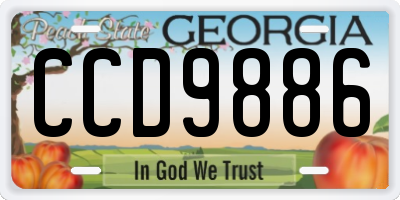 GA license plate CCD9886