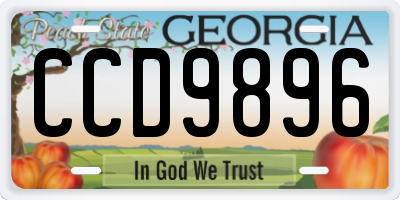 GA license plate CCD9896