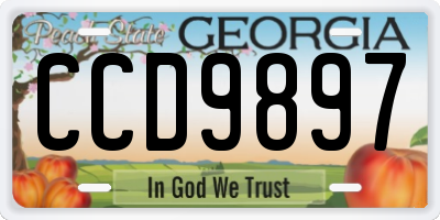 GA license plate CCD9897