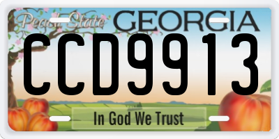 GA license plate CCD9913