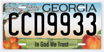 GA license plate CCD9933