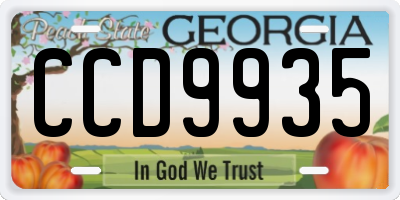 GA license plate CCD9935