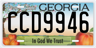 GA license plate CCD9946