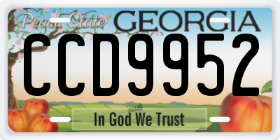 GA license plate CCD9952