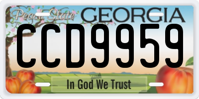 GA license plate CCD9959