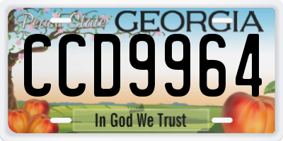 GA license plate CCD9964