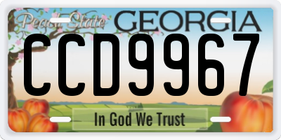 GA license plate CCD9967