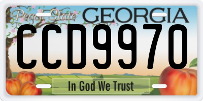 GA license plate CCD9970