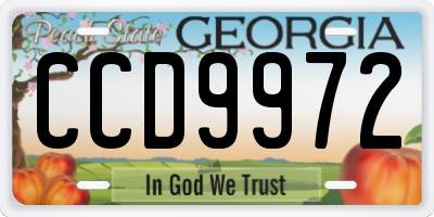 GA license plate CCD9972