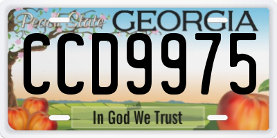 GA license plate CCD9975