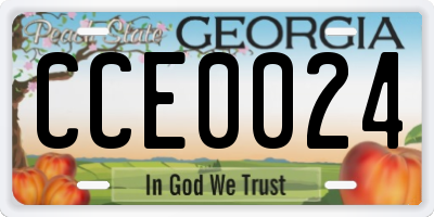 GA license plate CCE0024