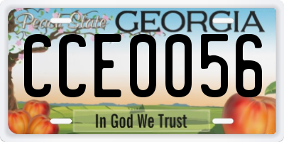 GA license plate CCE0056