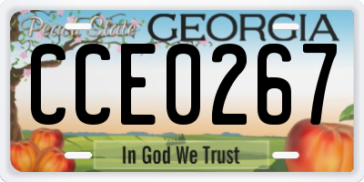 GA license plate CCE0267