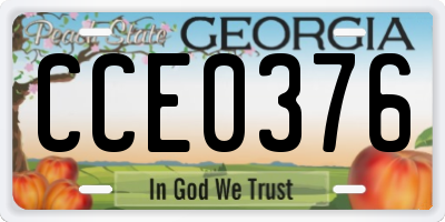 GA license plate CCE0376