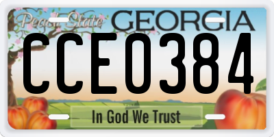 GA license plate CCE0384
