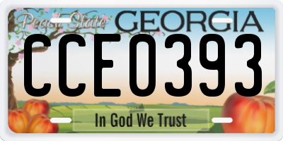 GA license plate CCE0393