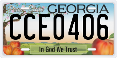 GA license plate CCE0406