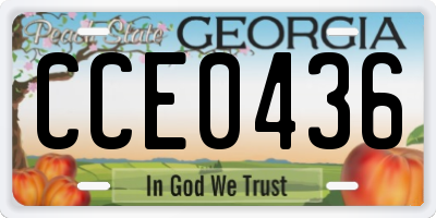 GA license plate CCE0436