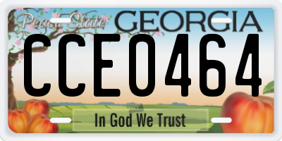 GA license plate CCE0464