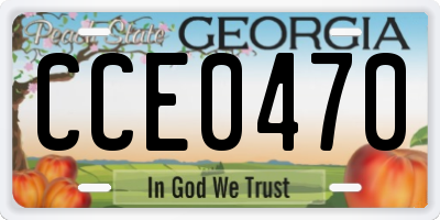 GA license plate CCE0470