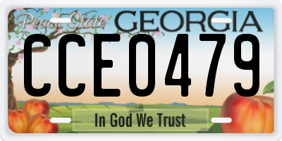 GA license plate CCE0479