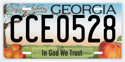 GA license plate CCE0528