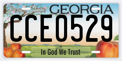 GA license plate CCE0529