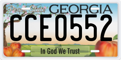 GA license plate CCE0552