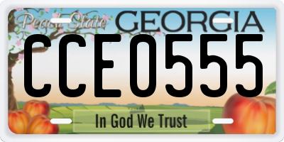 GA license plate CCE0555
