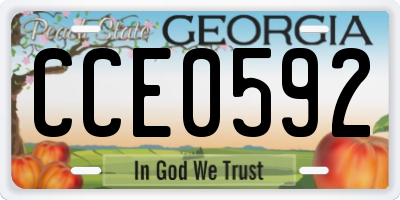 GA license plate CCE0592