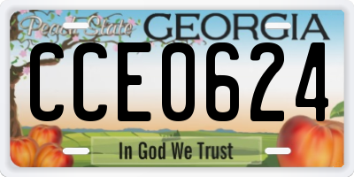 GA license plate CCE0624