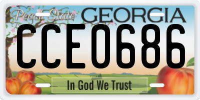 GA license plate CCE0686