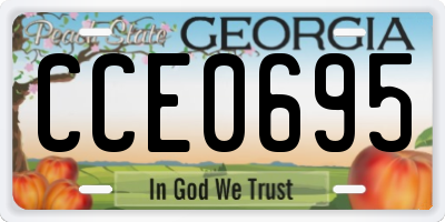 GA license plate CCE0695