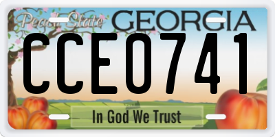 GA license plate CCE0741
