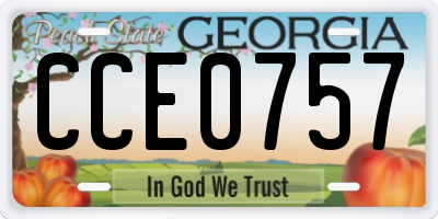 GA license plate CCE0757