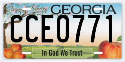 GA license plate CCE0771
