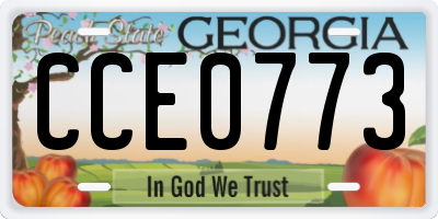 GA license plate CCE0773