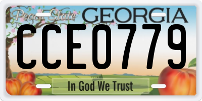 GA license plate CCE0779