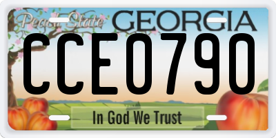 GA license plate CCE0790