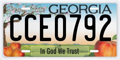 GA license plate CCE0792