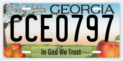 GA license plate CCE0797