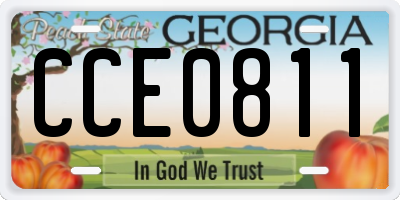 GA license plate CCE0811