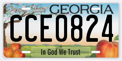 GA license plate CCE0824