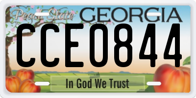 GA license plate CCE0844