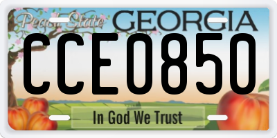 GA license plate CCE0850