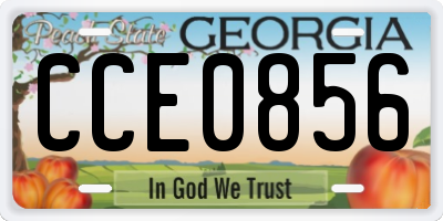 GA license plate CCE0856