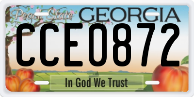 GA license plate CCE0872