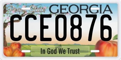 GA license plate CCE0876